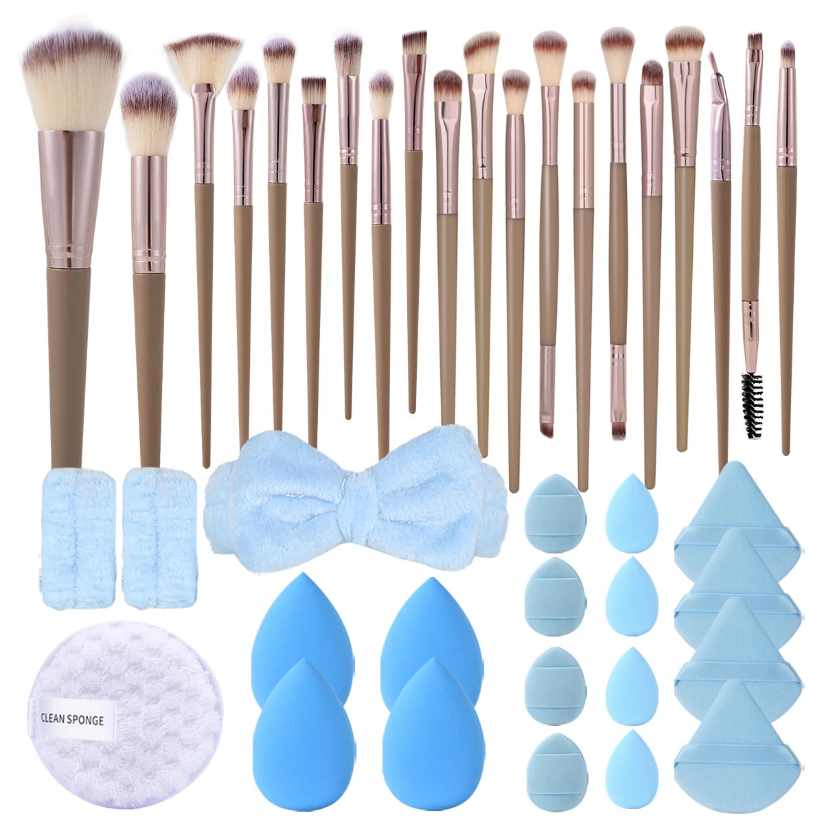 13-40pcs Makeup Brushes Set Eye Shadow Foundation Blush Concealer Brush Beauty Tool Beauty Sponges Thumb Puffs Beauty Tool