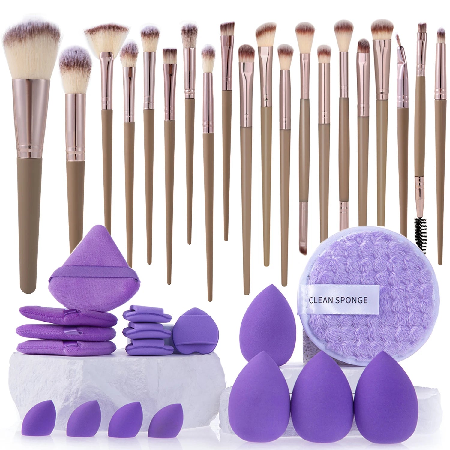 13-40pcs Makeup Brushes Set Eye Shadow Foundation Blush Concealer Brush Beauty Tool Beauty Sponges Thumb Puffs Beauty Tool