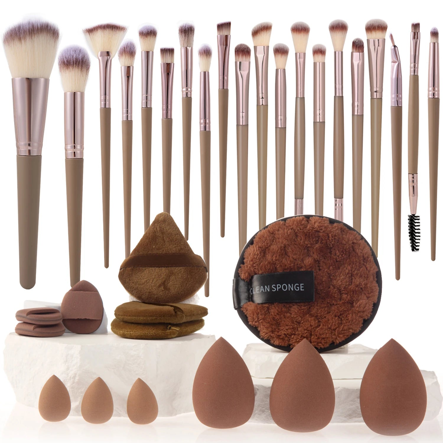 13-40pcs Makeup Brushes Set Eye Shadow Foundation Blush Concealer Brush Beauty Tool Beauty Sponges Thumb Puffs Beauty Tool