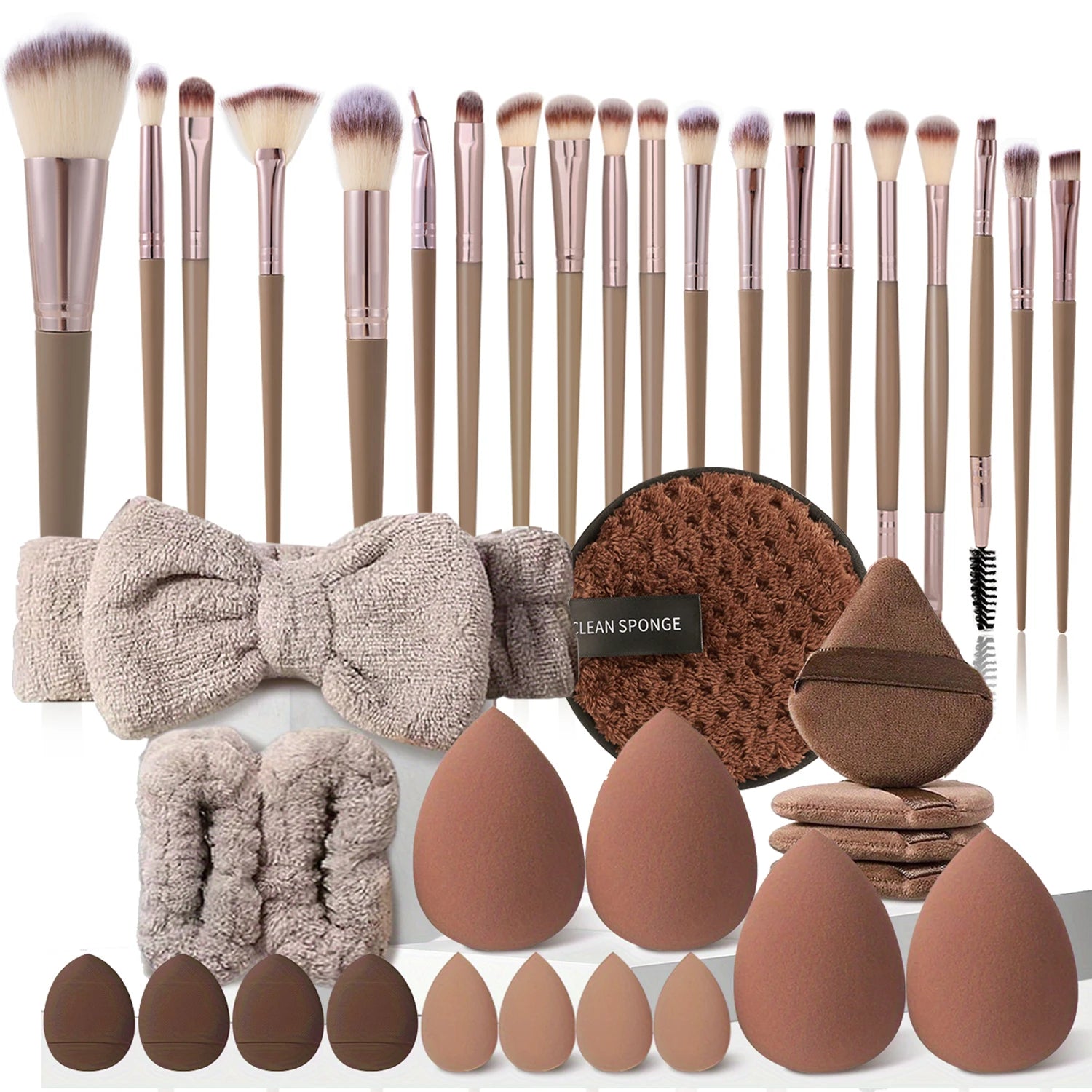 13-40pcs Makeup Brushes Set Eye Shadow Foundation Blush Concealer Brush Beauty Tool Beauty Sponges Thumb Puffs Beauty Tool